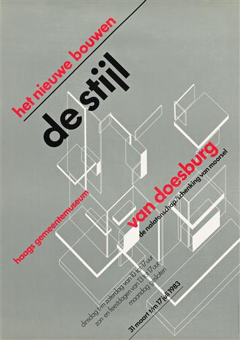 WIM CROUWEL (1928-2019).  [ARCHITECTURE EXHIBITIONS]. Group of three posters. Sizes vary, each approximately 31x22 inches, 78¾x55¾ cm.